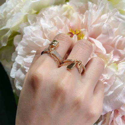 [Glow Muse]HM KELLY CLOCHETTE DOUBLE RING IN  WITH DIAMONDS