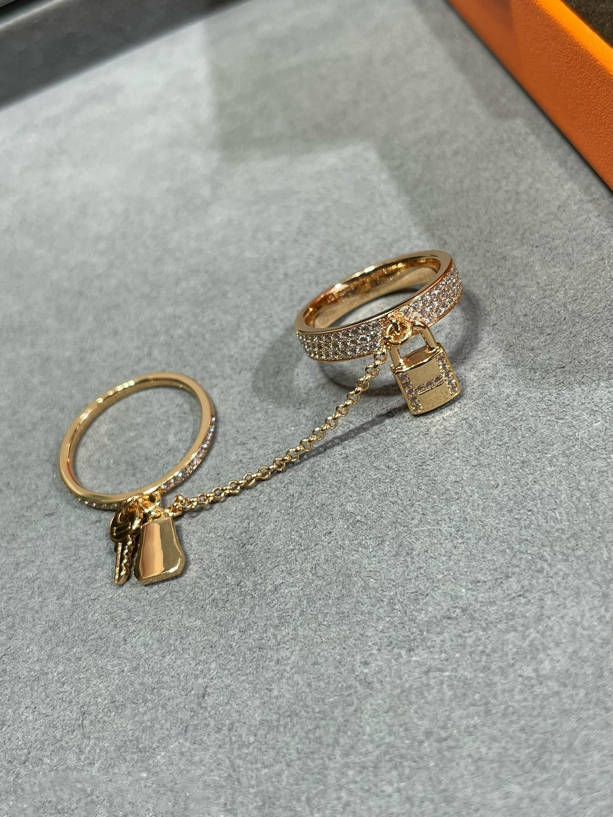 [Glow Muse]HM KELLY CLOCHETTE DOUBLE RING IN  WITH DIAMONDS