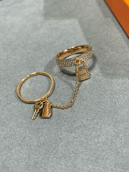 [Glow Muse]HM KELLY CLOCHETTE DOUBLE RING IN  WITH DIAMONDS