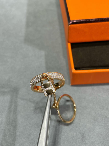 [Glow Muse]HM KELLY CLOCHETTE DOUBLE RING IN  WITH DIAMONDS
