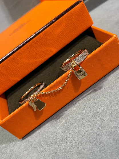 [Glow Muse]HM KELLY CLOCHETTE DOUBLE RING IN  WITH DIAMONDS