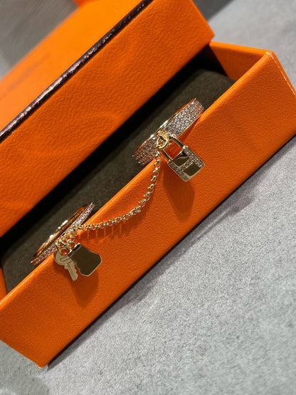 [Glow Muse]HM KELLY CLOCHETTE DOUBLE RING IN  WITH DIAMONDS