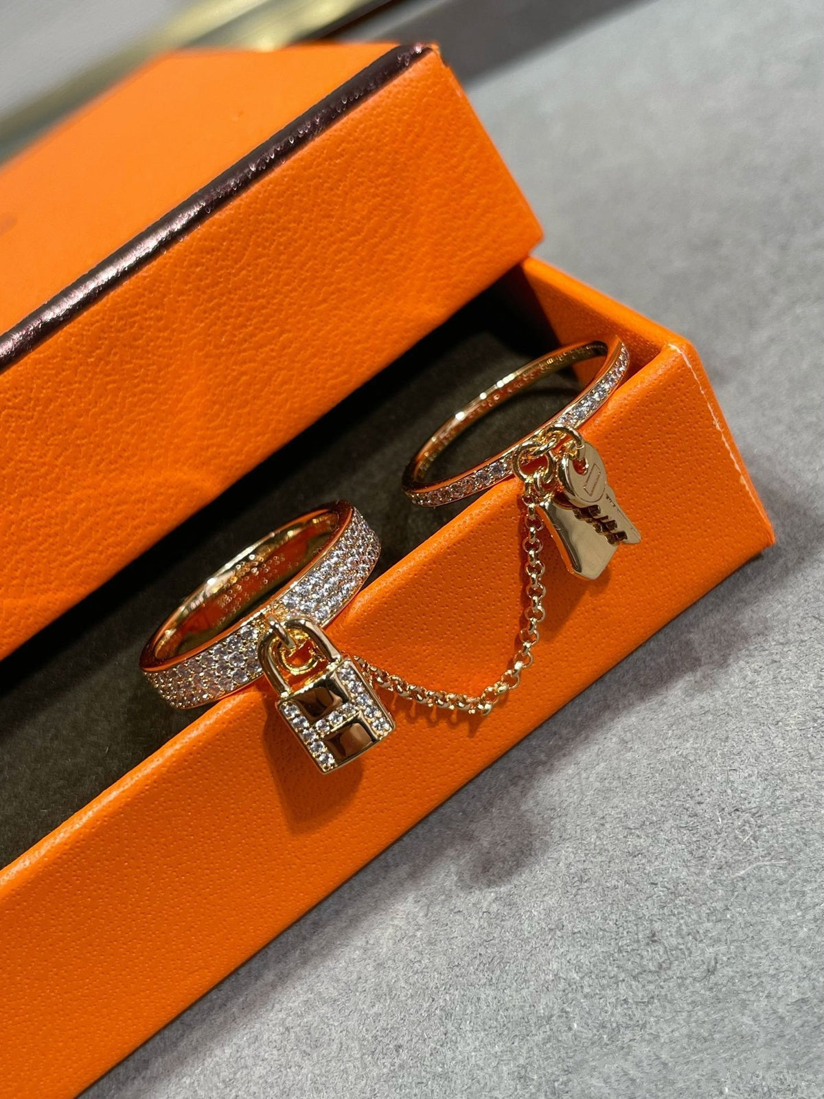 [Glow Muse]HM KELLY CLOCHETTE DOUBLE RING IN  WITH DIAMONDS