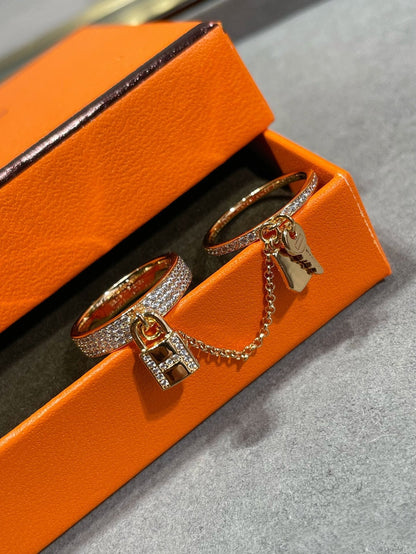 [Glow Muse]HM KELLY CLOCHETTE DOUBLE RING IN  WITH DIAMONDS