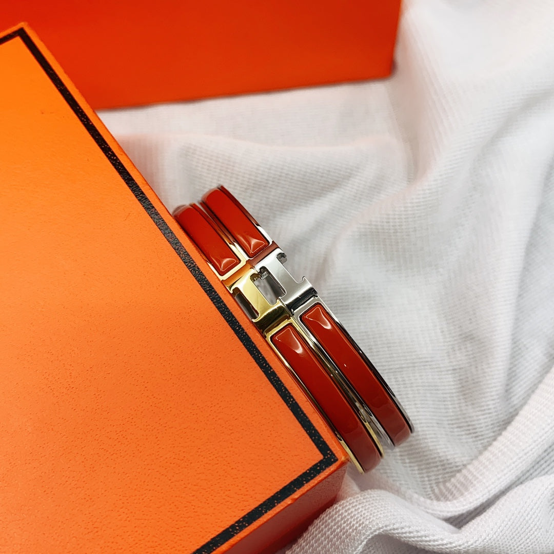 [Glow Muse]CLASSIC HM CLIC RED 8MM ENAMEL BRACELET