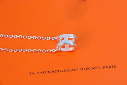 [Glow Muse]HM NECKLACE H LETTER OVAL SERIES