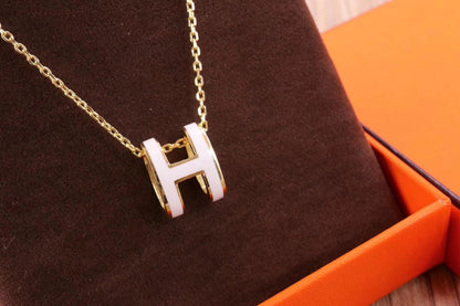 [Glow Muse]HM CLIC YELLOW ENAMEL GOLD NECKLACE
