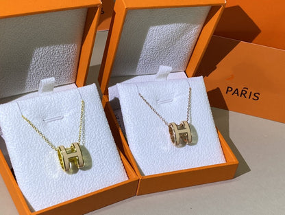 [Glow Muse]HM CLIC YELLOW ENAMEL GOLD NECKLACE