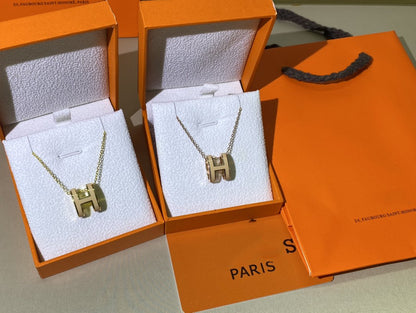 [Glow Muse]HM CLIC YELLOW ENAMEL GOLD NECKLACE