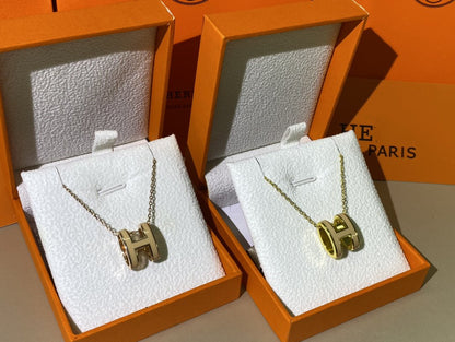 [Glow Muse]HM CLIC YELLOW ENAMEL GOLD NECKLACE