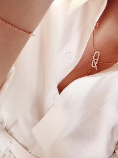 [Glow Muse]HM FIRE PIG NOSE NECKLACE TRENDY STREET