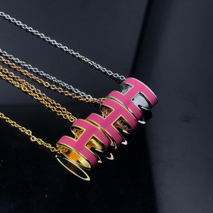 [Glow Muse]H NECKLACE PINK