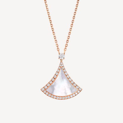 [Glow Muse]DREAM MOP DIAMOND PAVED PINK GOLD NECKLACE