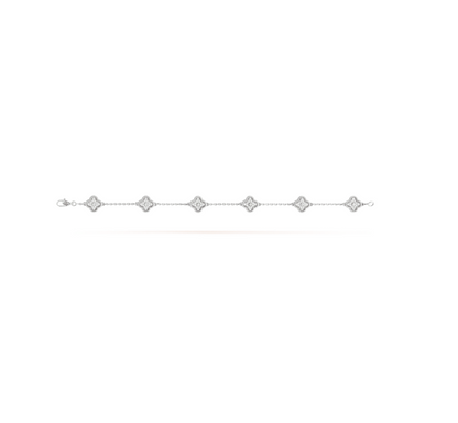 [Glow Muse]CLOVER 6 MOTIF SILVER DIAMOND BRACELET