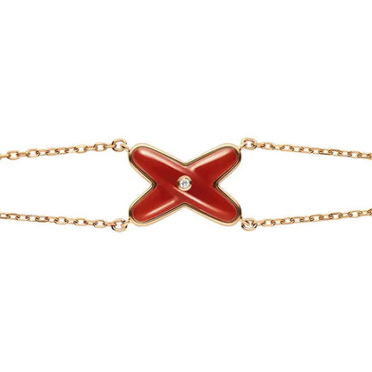 [Glow Muse]JEUX BRACELET CARNELIAN PINK GOLD 1 DIAMOND