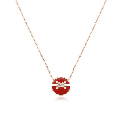 [Glow Muse]JEUX DE ROSE GOLD DIAMOND NECKLACE
