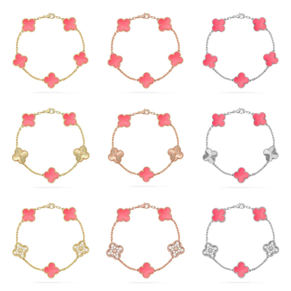 [⭐Glow Muse] CLOVER 5 MOTIFS  PINK MOP BRACELET COLLECTION