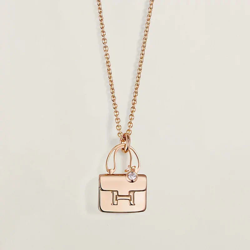 [Glow Muse]AMULETTE PEDANT ROSE GOLD NECKLACE