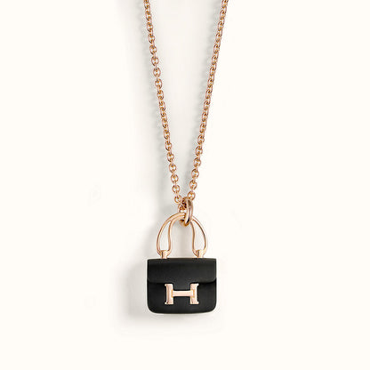 [Glow Muse]CONSTANCE BLACK PEDANT PINK GOLD NECKLACE
