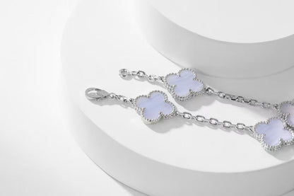 [Glow Muse]CLOVER 10 MOTIFS PURPLE FRITILLARY NECKLACE