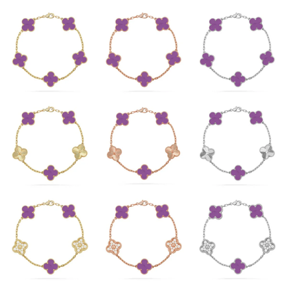[⭐Glow Muse] CLOVER 5 MOTIF VIOLET BRACELET COLLECTION