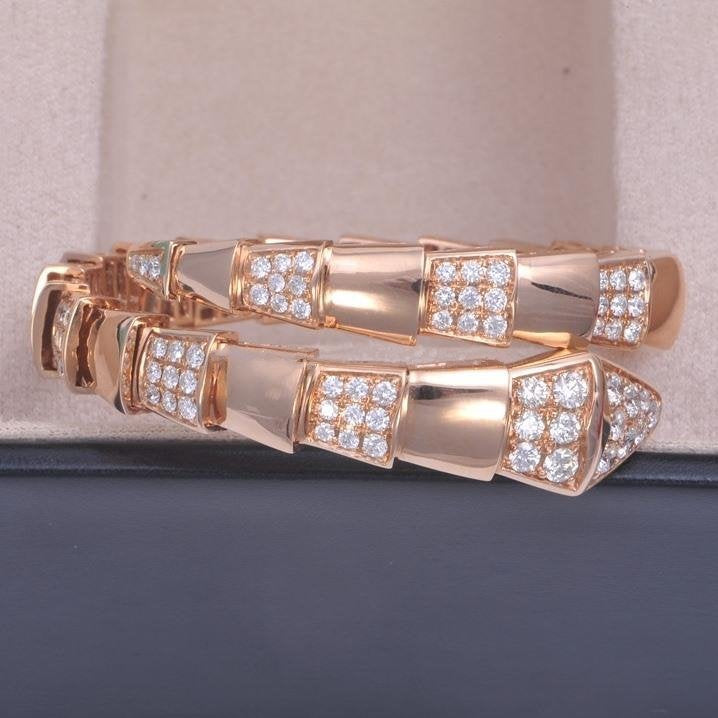 [Glow Muse]SERPENTI WIDE BRACELET PINK GOLD DIAMOND