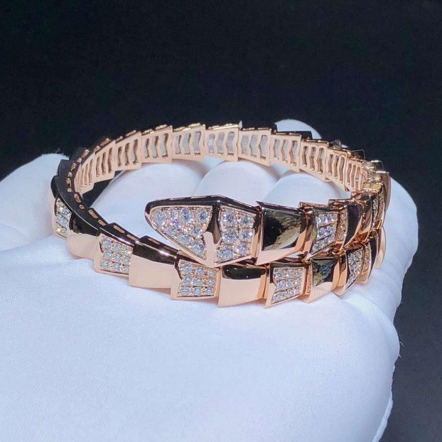 [Glow Muse]SERPENTI WIDE BRACELET PINK GOLD DIAMOND