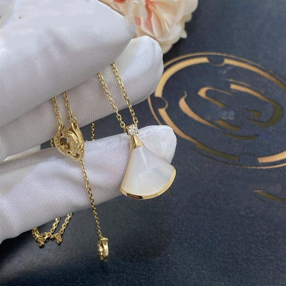 [Glow Muse]DREAM NECKLACE WHITE MOP GOLD 1 DIAMOND