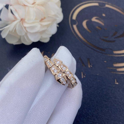 [Glow Muse]SERPENTI RING PINK GOLD DIAMOND PAVED 4MM