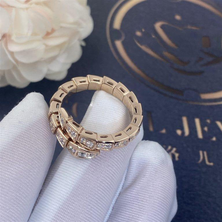 [Glow Muse]SERPENTI RING PINK GOLD DIAMOND PAVED 4MM