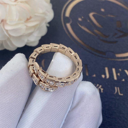 [Glow Muse]SERPENTI RING PINK GOLD DIAMOND PAVED 4MM
