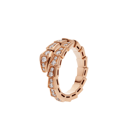 [Glow Muse]SERPENTI RING PINK GOLD DIAMOND PAVED 4MM