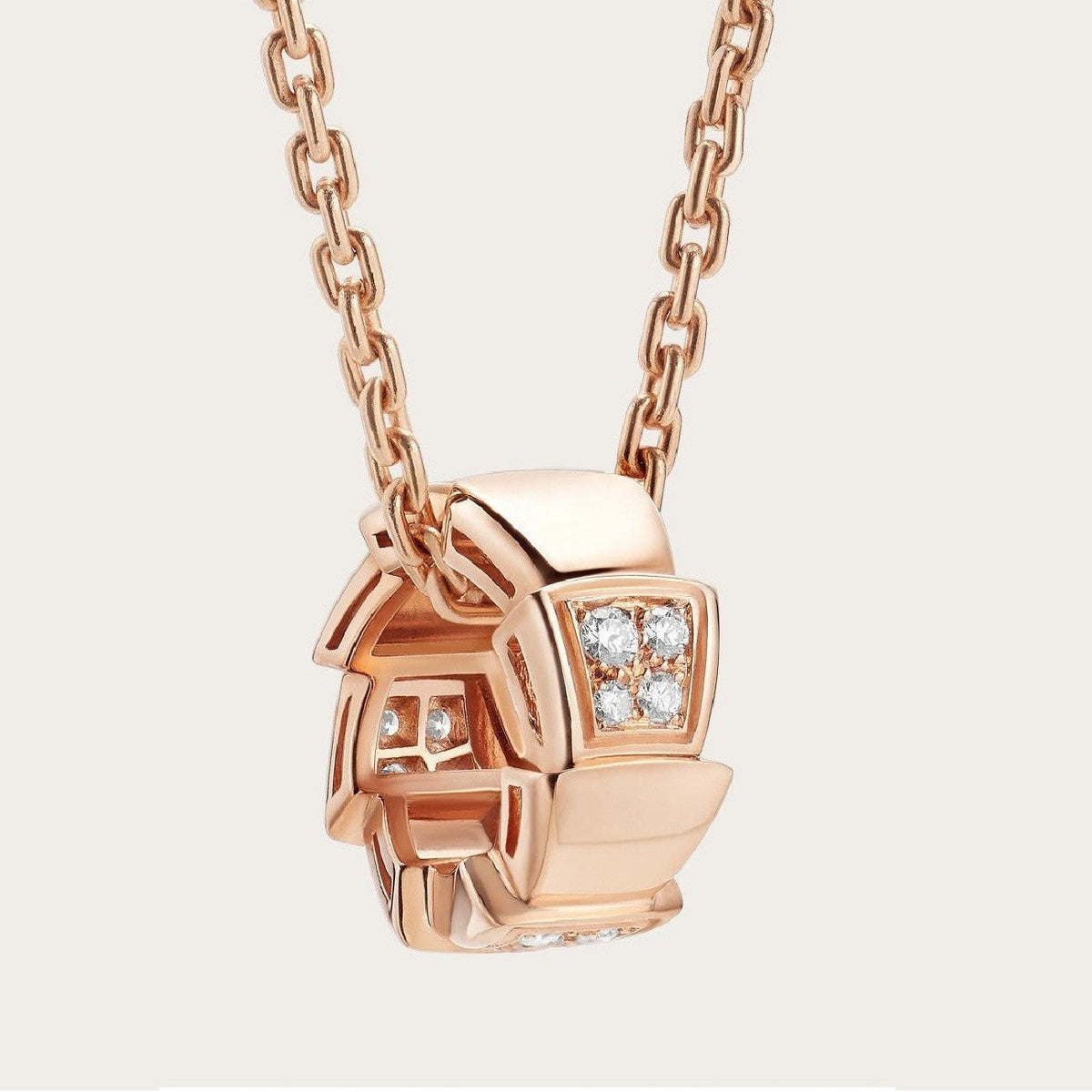 [Glow Muse]SERPENTI PEDANT DIAMOND PINK GOLD NECKLACE