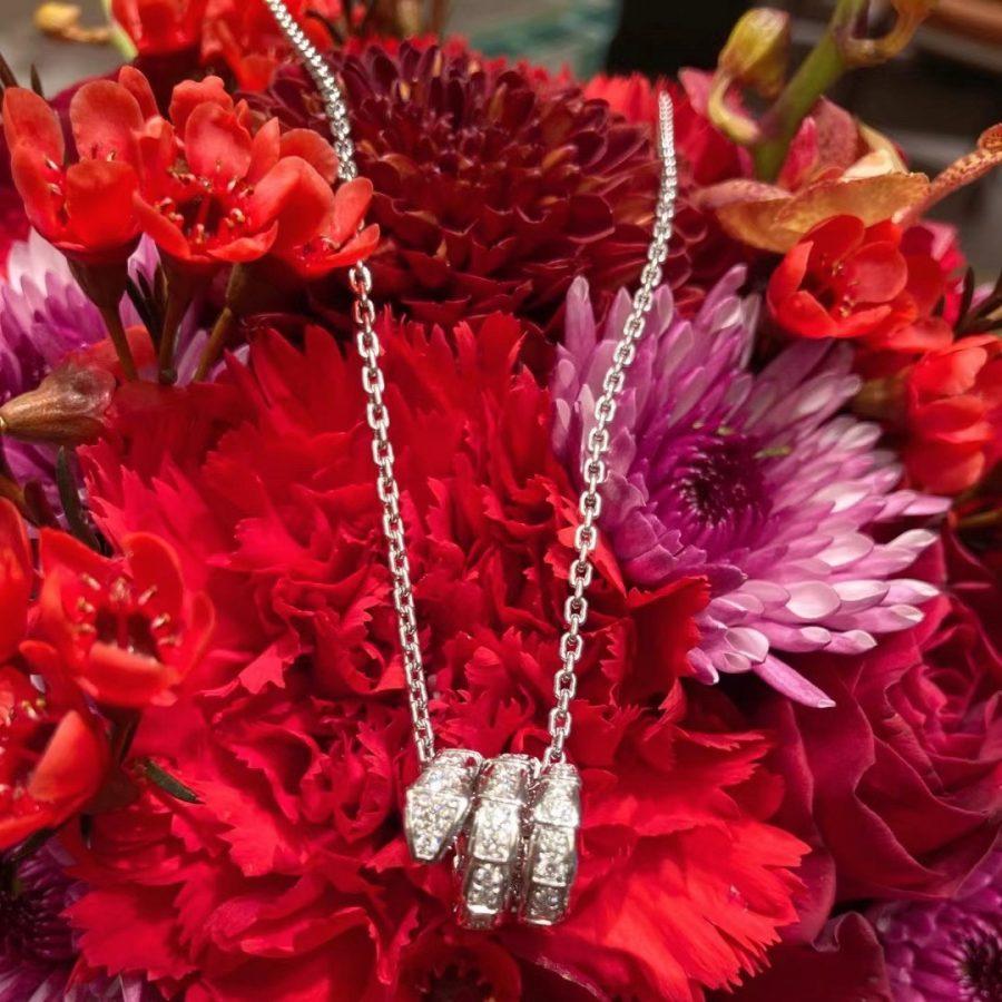 [Glow Muse]SERPENTI  NECKLACE DOUBLE RING DIAMOND