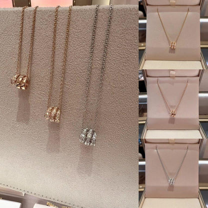 [Glow Muse]SERPENTI  NECKLACE DOUBLE RING DIAMOND