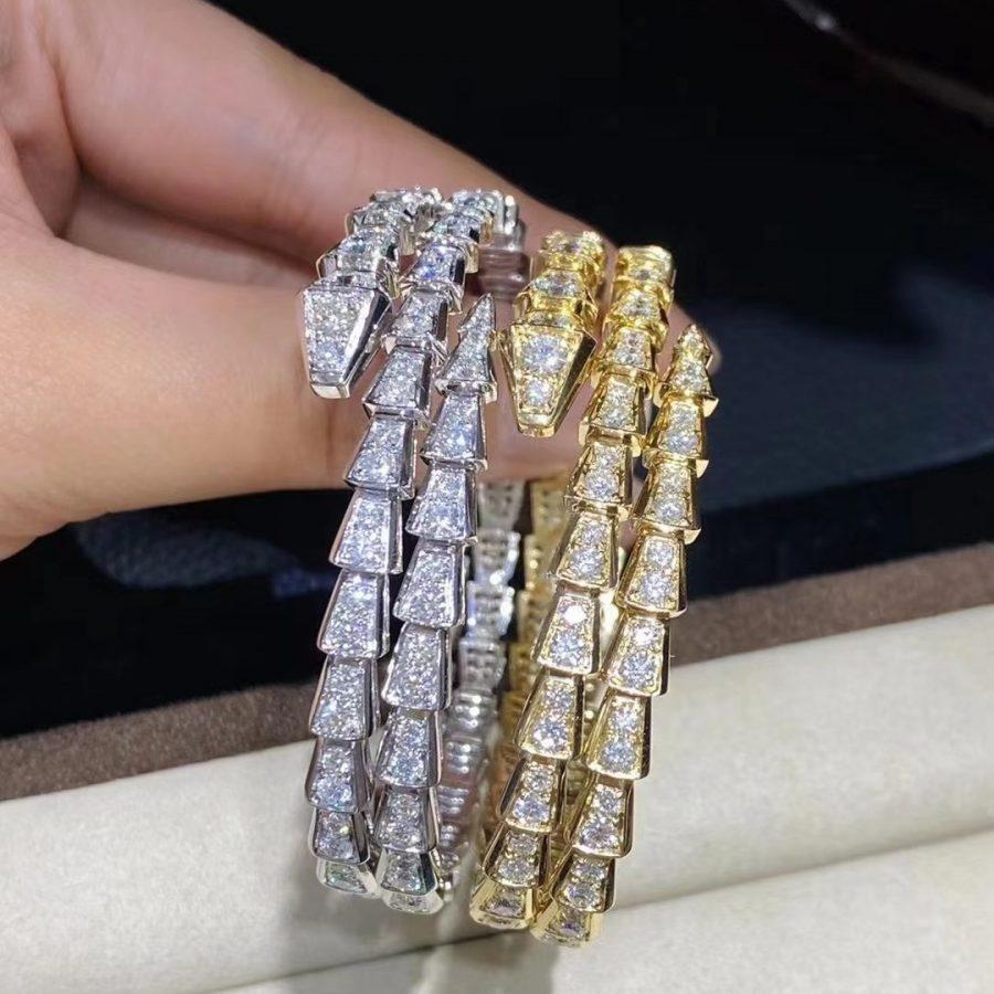 [Glow Muse]SERPENTI BRACELET GOLD DIAMOND DOUBLE ROW