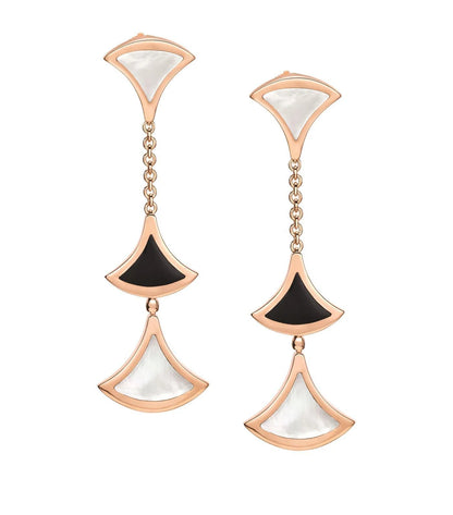 [Glow Muse]DREAM EARRINGS 3 MOTIFS ONYX MOP PINK GOLD