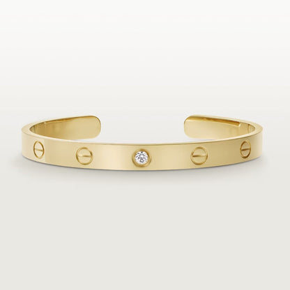 [Glow Muse]LOVE BRACELET 6.1MM 1 DIAMOND OPEN CUFF