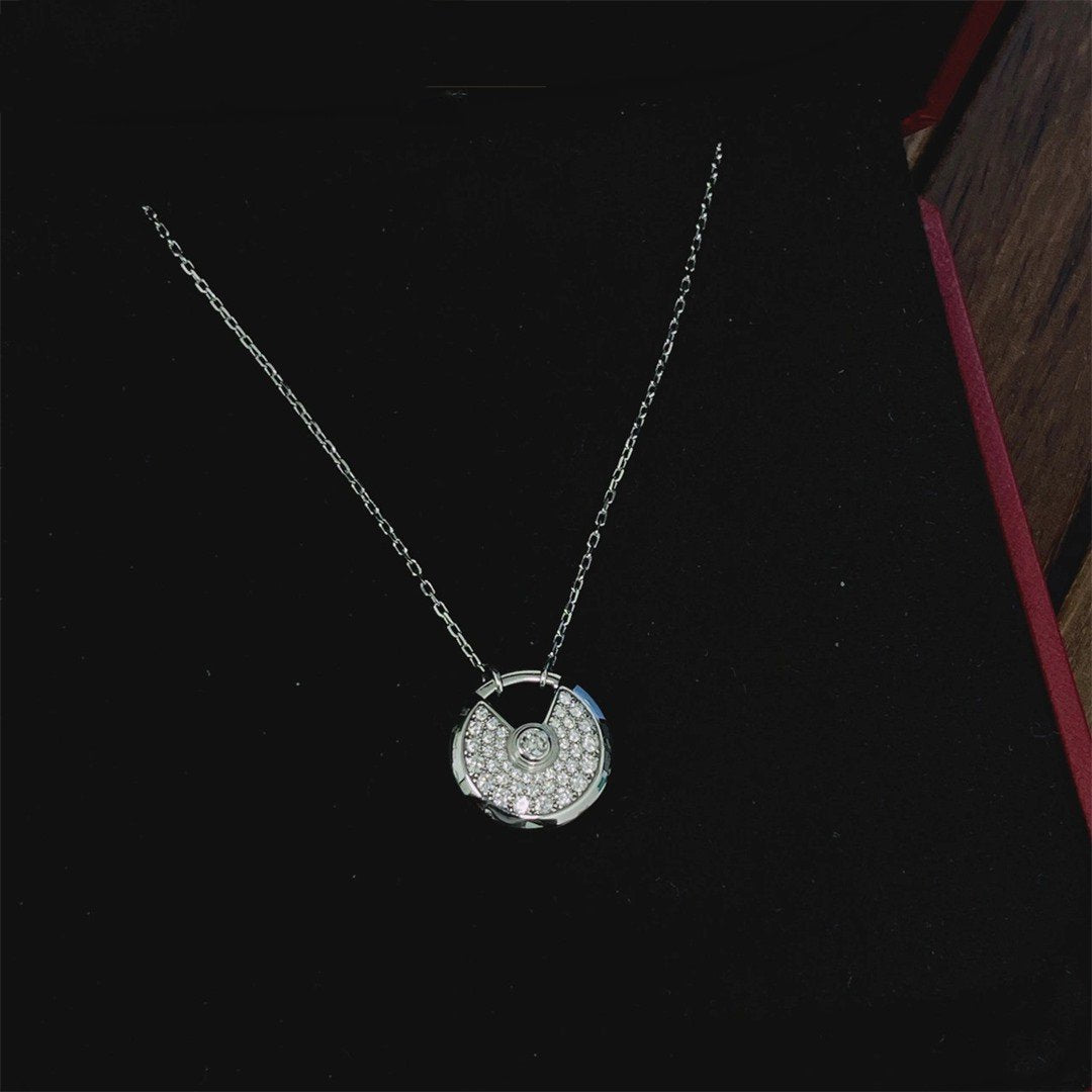 [Glow Muse]AMULETTE SILVER FULL DIAMOND NECKLACE