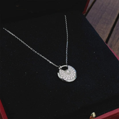 [Glow Muse]AMULETTE SILVER FULL DIAMOND NECKLACE