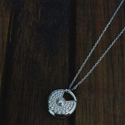 [Glow Muse]AMULETTE SILVER FULL DIAMOND NECKLACE