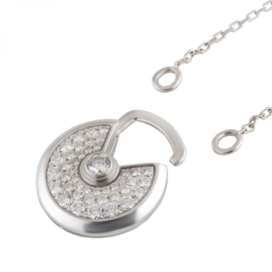 [Glow Muse]AMULETTE SILVER FULL DIAMOND NECKLACE
