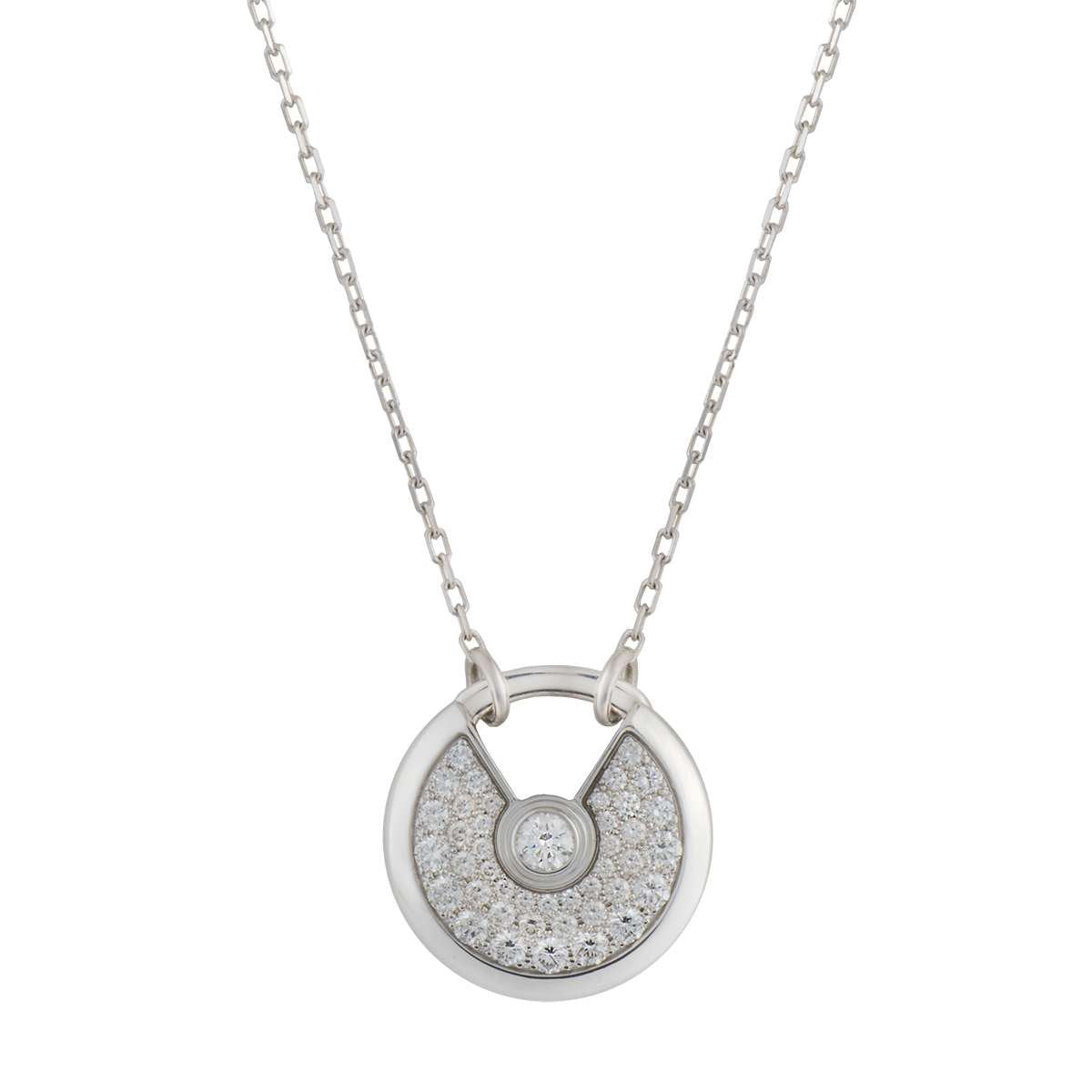 [Glow Muse]AMULETTE SILVER FULL DIAMOND NECKLACE