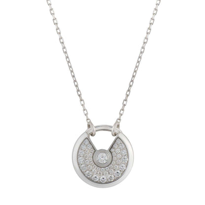 [Glow Muse]AMULETTE SILVER FULL DIAMOND NECKLACE