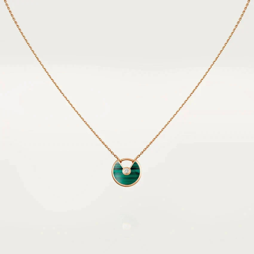 [Glow Muse]AMULETTE ROSE GOLD MALACHITE NECKLACE