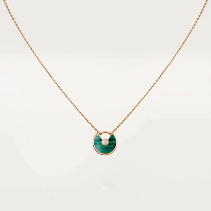 [Glow Muse]AMULETTE ROSE GOLD MALACHITE NECKLACE