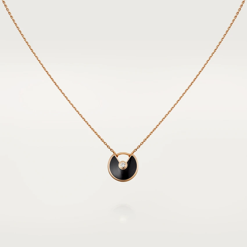 [Glow Muse]AMULETTE ROSE GOLD ONYX NECKLACE