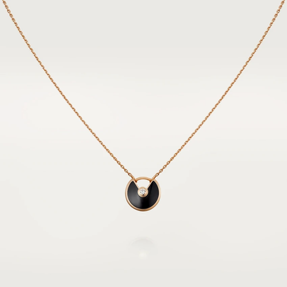 [Glow Muse]AMULETTE ROSE GOLD ONYX NECKLACE