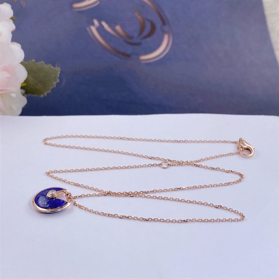 [Glow Muse]AMULETTE ROSE GOLD AGATE NECKLACE