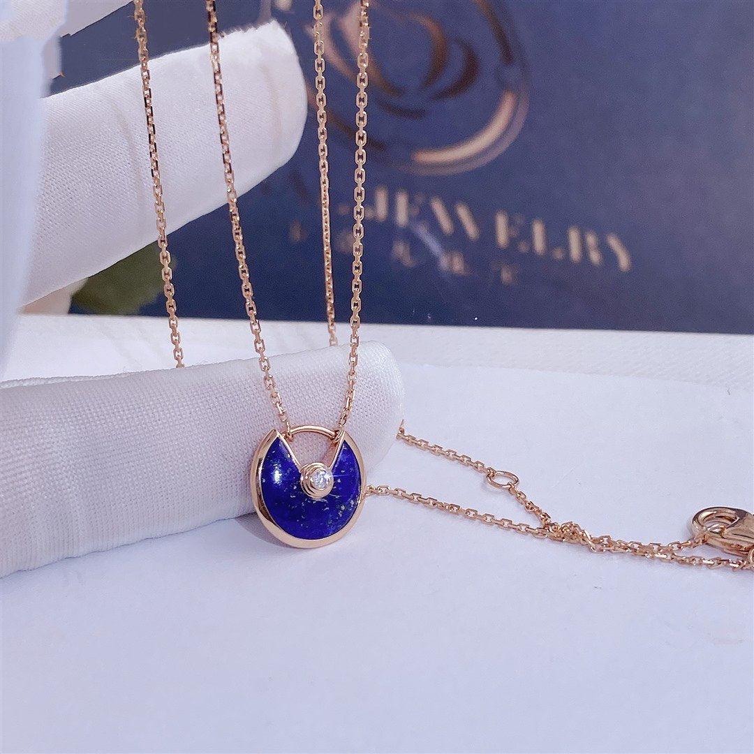 [Glow Muse]AMULETTE ROSE GOLD AGATE NECKLACE